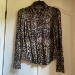 Ann Taylor petite pantsuit  includes pant, jacket and button down top. Brown